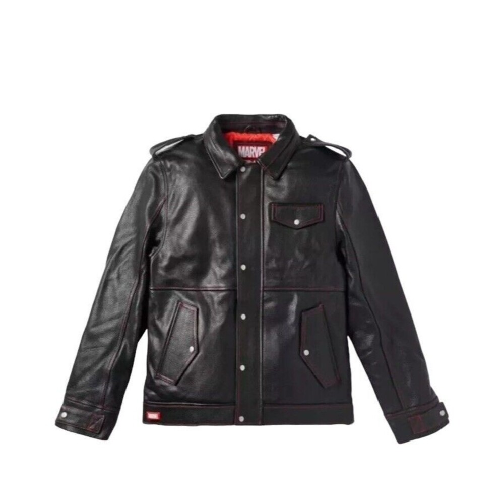 Disney Parks Marvel 1939 Black Leather Motorcycle Jacket Size XXXL New